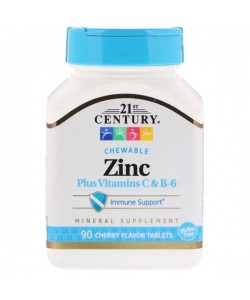 Микроэлемент Цинк 21st Century Zinc Chewable 90 Chewable Tabs Cherry Flavored