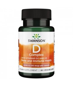Витамин D Swanson D Complex D2 abd D3 2000iu 50 mcg 60 Caps