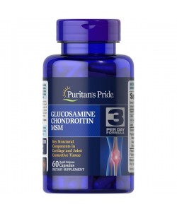 Препарат для суставов и связок Puritan's Pride Chondroitin Glucosamine MSM 3 Per Day Formula 60 Caps