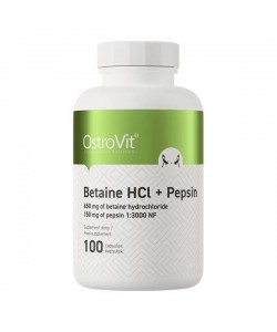 Энзимы для спорта OstroVit Betaine HCl + Pepsin 100 Caps