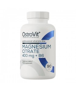 Микроэлемент Магний для спорта OstroVit Magnesium Citrate 400 mg + B6 90 Tabs