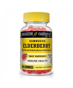 Смесь экстрактов Mason Natural Elderberry With Echinacea & Propolis 60 Gummies Raspberry