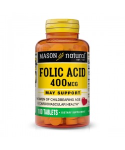 Фолиевая кислота Mason Natural Folic Acid 400 mcg 100 Tabs