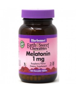 Мелатонин для сна Bluebonnet Nutrition Earth Sweet Chewables Melatonin 1 mg 120 Chewable Tabs Raspberry