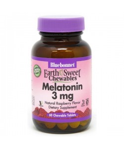 Мелатонин для сна Bluebonnet Nutrition Earth Sweet Chewables Melatonin 3 mg 60 Chewable Tabs Raspberry