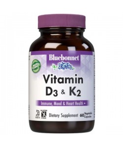 Мультивитамины Bluebonnet Nutrition Vitamin D3 & K2 60 Veg Caps