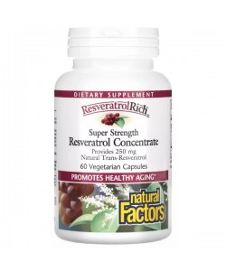 Ресвератрол Natural Factors Resveratrol Rich Super Strength Resveratrol Concentrate 60 Veg Caps