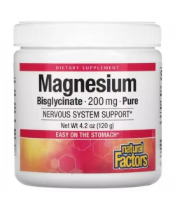 Микроэлемент Магний Natural Factors Magnesium Bisglycinate 200 mg 120 g /50 servings/ Pure