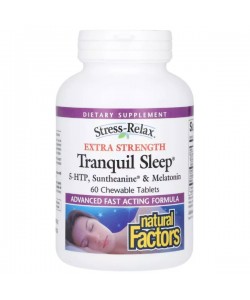 Комплекс для сна Natural Factors Stress-Relax Tranquil Sleep Extra Strength 60 Chewable Tabs