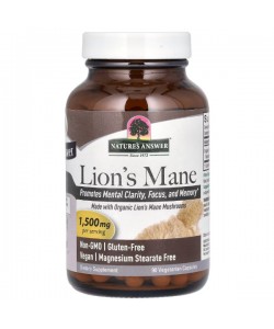 Комплекс для профилактики работы головного мозга Nature's Answer Lion's Mane 1500 mg 90 Veg Caps