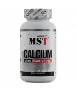 Витаминно-минеральный комплекс для спорта MST Nutrition Calcium Citrate + Vitamin D3 + K2 MK7 60 Tabs