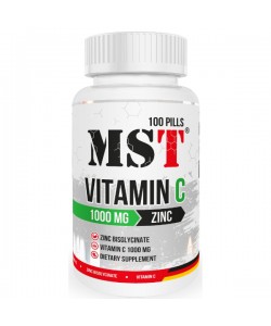 Витаминно-минеральный комплекс для спорта MST Nutrition Vitamin C + Zinc 100 Tabs