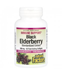 Бузина Natural Factors Black Elderberry 100 mg 60 Softgels