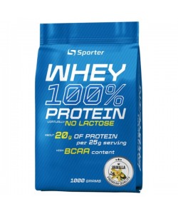 Протеин Sporter Whey 100% Protein Lactose Free 1000 g /40 servings/ Vanilla