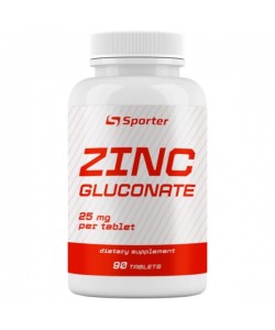 Микроэлемент Цинк для спорта Sporter Zinc Gluconate 25 mg 90 Tabs