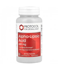 Альфа-липоевая кислота Protocol for Life Balance Alpha-Lipoic Acid 600 mg 60 Veg Caps