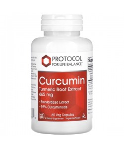 Куркума Protocol for Life Balance Curcumin, Turmeric Root Extract 665 mg 60 Veg Caps
