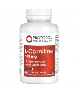 Карнитин Protocol for Life Balance L-Carnitine 500 mg 60 Veg Caps