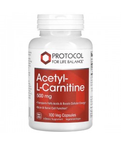 Комплекс Ацетил/Карнитин Protocol for Life Balance Acetyl L-Carnitine 500 mg 100 Veg Caps