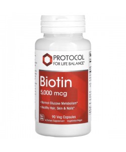 Биотин Protocol for Life Balance Biotin 5000 mcg 90 Veg Caps