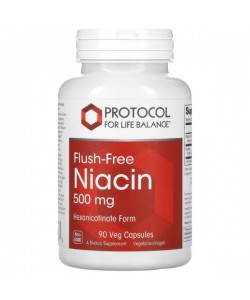 Ниацин Protocol for Life Balance Flush Free Niacin 500 mg 90 Veg Caps