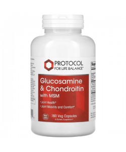 Препарат для суставов и связок Protocol for Life Balance Glucosamine & Chondroitin with MSM 180 Veg Caps
