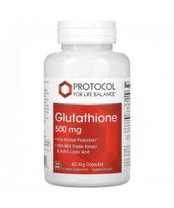Глутатион Protocol for Life Balance L-Glutathione 500 mg 60 Veg Caps