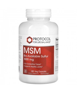 Препарат для суставов и связок Protocol for Life Balance MSM 1000 mg 180 Veg Caps
