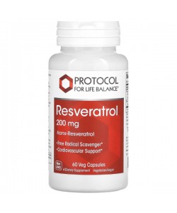 Ресвератрол Protocol for Life Balance Resveratrol 200 mg 60 Veg Caps