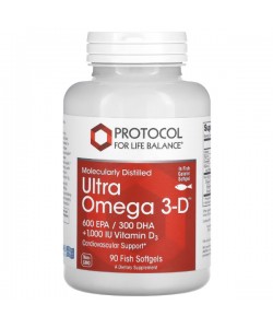 Омега 3 Protocol for Life Balance Ultra Omega 3D 90 Softgels