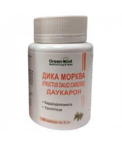 Урологический препарат GreenSet Дикая Морковь (Fructus Dauci Carotae) - Даукарон - Уролитиазы, Кардиопомощь 60 капсул