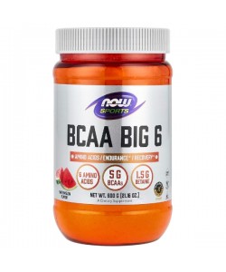 Аминокислота BCAA NOW Foods BCAA Big 6 Powder 600 g /33 servings/ Watermelon