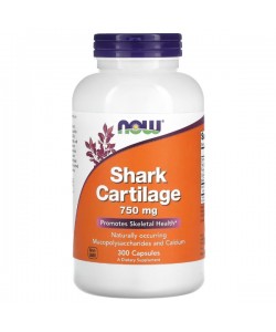 Акулий хрящ NOW Foods Shark Cartilage 750 mg 300 Caps