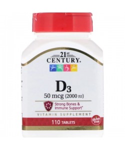 Витамин D 21st Century Vitamin D3 2000 IU 110 Tabs