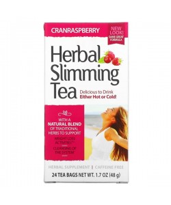Заменитель питания 21st Century Herbal Slimming Tea Caffeine Free 24 Tea Bags Cranraspberry
