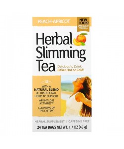 Заменитель питания 21st Century Herbal Slimming Tea Caffeine Free 24 Tea Bags Peach Apricot