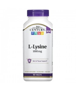 Лизин 21st Century L-Lysine 1000 mg 90 Tabs