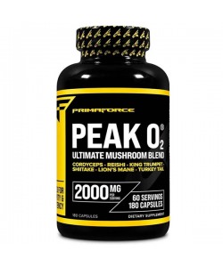 Комплекс до тренировки Primaforce Peak O2, Ultimate Mushroom Blend 2000 mg (666 mg per 1 caps) 180 Caps