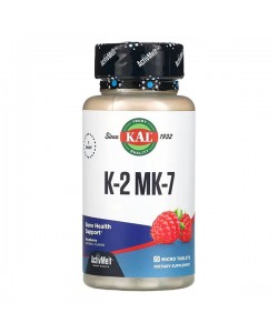 Комплекс Витамин D3+K2 KAL K-2 MK-7 ActivMelt 100 mcg 60 Micro Tablets Raspberry