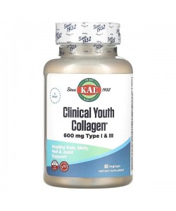 Коллаген KAL Clinical Youth Collagen, Type I&III 600 mg 60 Veg Caps