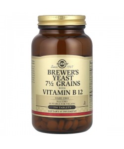 Пивные дрожжи Solgar Brewer's Yeast, 7 1/2 Grains with Vitamin B12 250 Tabs
