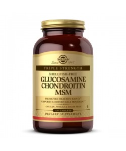 Препарат для суставов и связок Solgar Triple Strength Glucosamine Chondroitin MSM, Shellfish-Free 120 Tabs