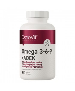 Омега для спорта OstroVit Omega 3-6-9 + ADEK 60 Caps