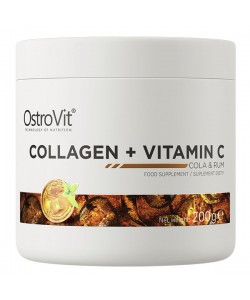 Хондропротектор (для спорта) OstroVit Collagen And Vitamin C 200 g /20 servings/ Rum Cola
