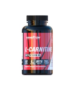 Жиросжигатель для спорта Vansiton L-Carnitine With Vitamine B6 60 Caps