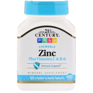 Микроэлемент Цинк 21st Century Zinc Chewable 90 Chewable Tabs Cherry Flavored