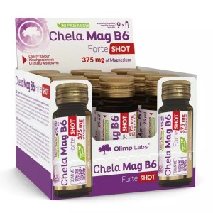 Витаминно-минеральный комплекс для спорта Olimp Nutrition Chela-Mag B6 Forte Shot БЛОК СТЕКЛО 9 х 25 ml Cherry