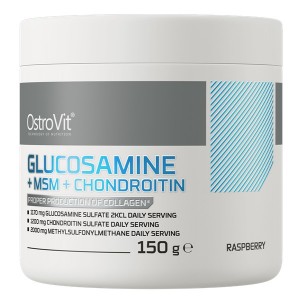 Хондропротектор (для спорта) OstroVit Glucosamine+MSM+Chondroitin Powder 150 g /60 servings/ Raspberry