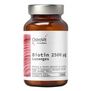 Витамин B для спорта OstroVit Biotin 2500 mcg 360 Lozenges Strawberry