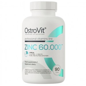Микроэлемент Цинк для спорта OstroVit Zinc 60.000 90 Tabs
